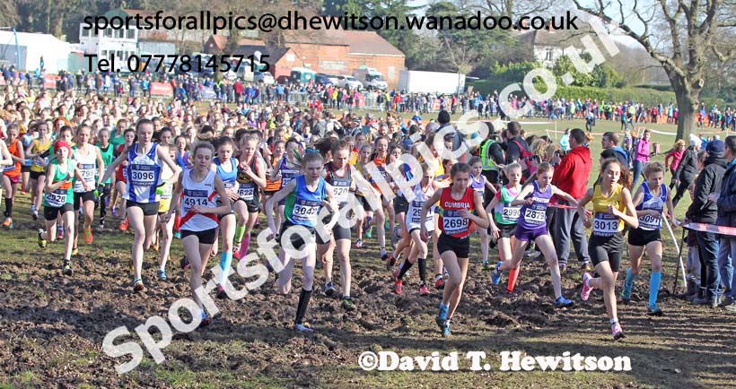 Girls under-13s Inter Counties Cross Country,  Cofton Park, Birmingham. Photo: David T. Hewitson/Sports for All Pics
